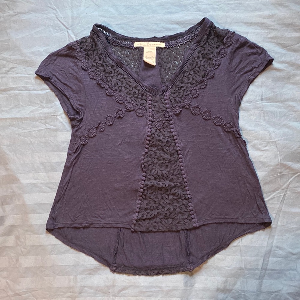 American Rag, Navy Blue Lace Detail Shirt